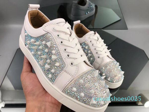 

designer red bottom loafers for men women casual shoes genuine leather slip on platform sneakers wedding party flats men shoes c yuop25 c25, Black