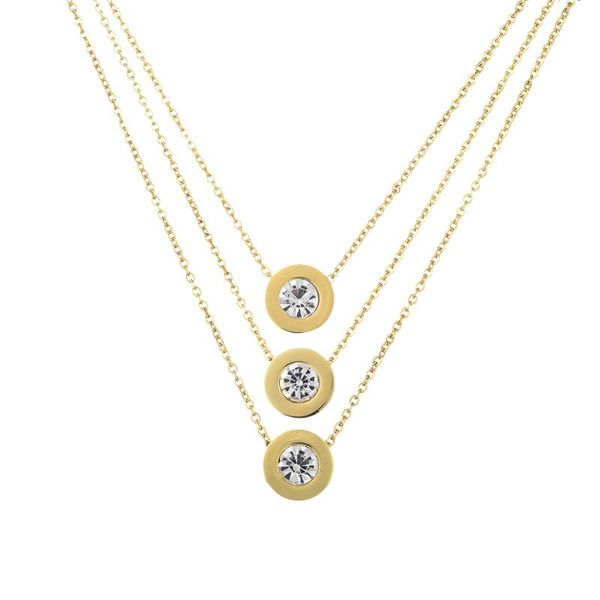 

038 jewelry set for women silver & gold color round design necklace stud earrings party jewelry 2020