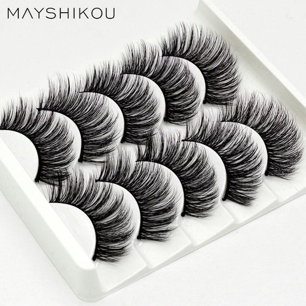 

mayshikou 3d 5 pairs false eyelashes soft long-natural hair thick style extension-lashes fake eyelash fake mink hair