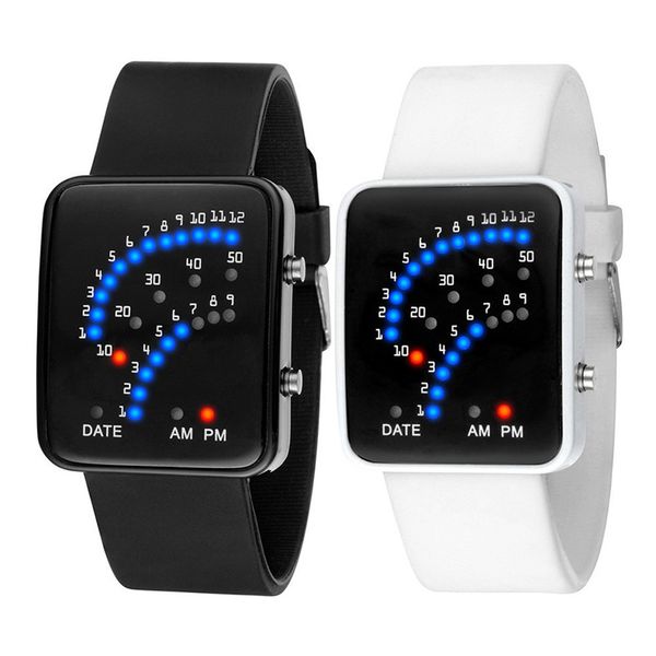 

fashion led electronic wrist watch sector binary digital waterproof fashion couple watches gm, Slivery;brown