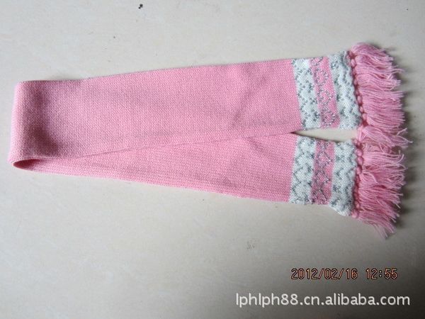 

toy doll knitted jacquard wool christmas doll wool scarf snowflake scarf, Red;brown