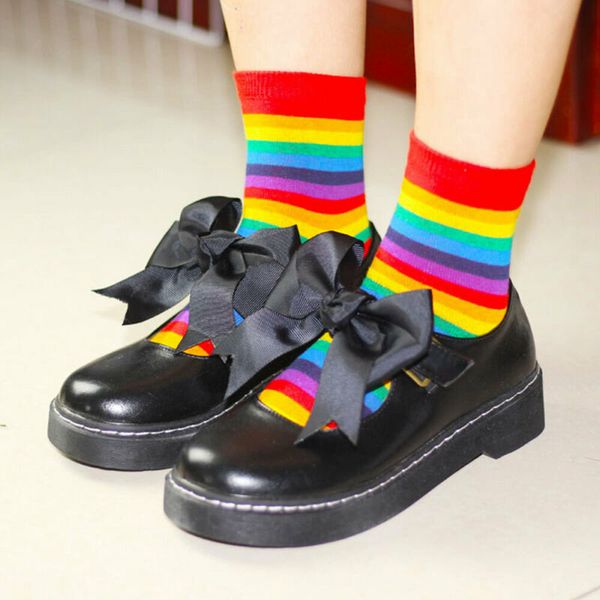 

brand new дышащих радуга носков harajuku спорт носки чулочно-носочные изделия женщины unisex нашивка, Black;white