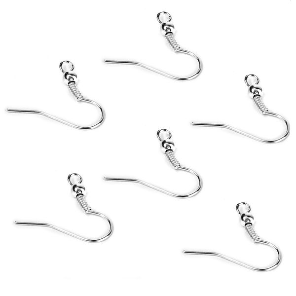 

100 pcs silver tone alloy earring wire earrings hooks parts new, Blue;slivery