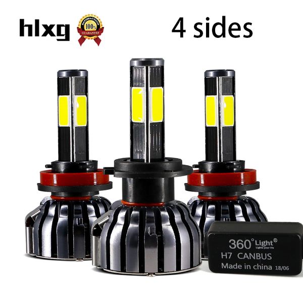 

hlxg 4-х сторон 12000lm h8 h11 противотуманные фары нет не безошибочным h7 водить canbus h4 лампы нв3 9005 hb4 90w лампочки для автомобилей