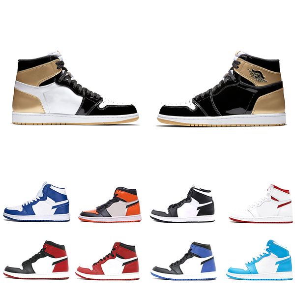 

New 1 High OG Bred Toe Chicago Banned Game Royal Basketball Shoes Men 1s Top 3 Shattered Backboard Shadow Multicolor Sneakers