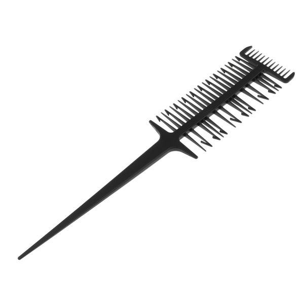 

weave highlighting microbraiding sectioning hair comb makeup tool black, Silver