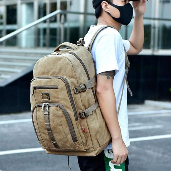 

storage hiking sports cycling casual travel camping canvas outdoor backpack large capacity zipper climbing mountaineering