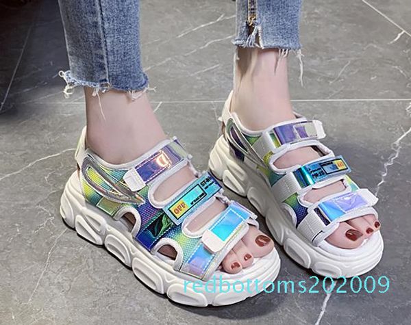 

women sandals platform sandals sandalia feminina summer woman shoes new thick beach wedge sandals casual shoes heel 5cm r09, Black