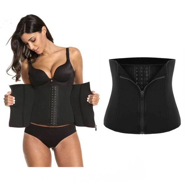 

waist support women's corset trainer control body shaper underbust sport slimming black, Black;gray