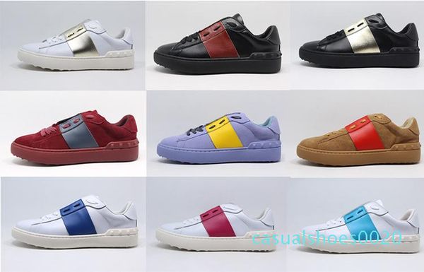 

colors genuine leather sneakers shoe luxury designer v vogue runway black red yellow blue cr20