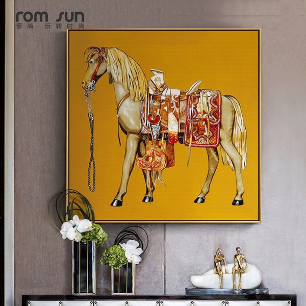 

nordic style canvas painting horse king art wall pictures for living room home decor posters and prints modern hd square picture
