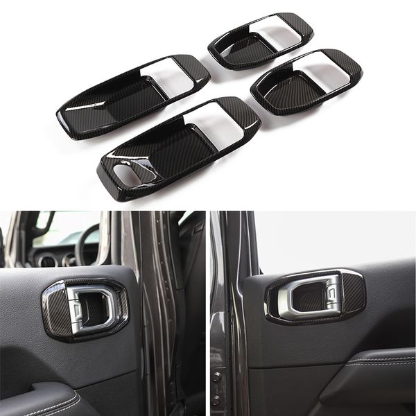 

4door inner door bowl decorative carbon fiber for jeep wrangler jl 2018 factory outlet high quatlity auto internal accessories