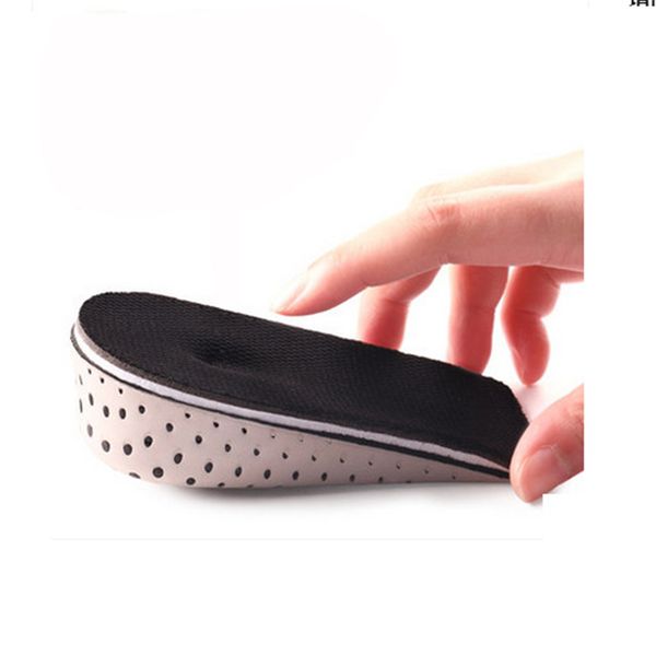

1 pair shoe insoles breathable half insole heighten heel insert sports shoes pad cushion 2-4cm height increase insoles, Black