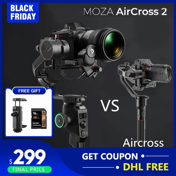 

moza aircross aircross 2 3 осевая камера карданный стабилизатор steadycam для sony a6300 panasonic gh5 gh4 canon eos pk zhiyun crane 3
