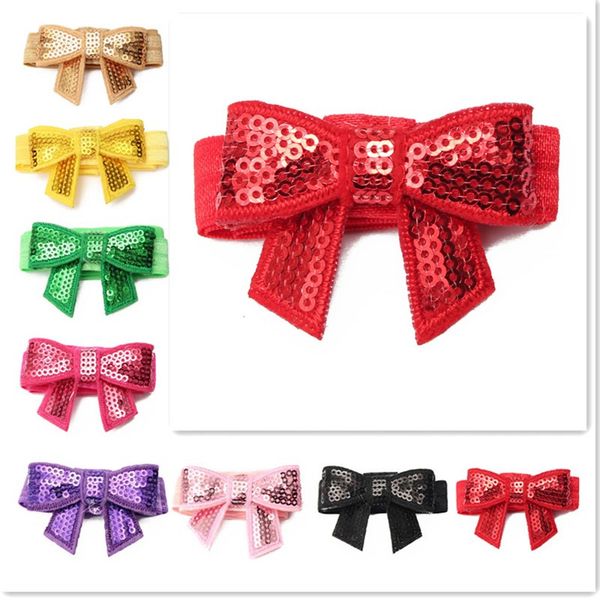 

мода дизайн стиль милые девушки искорка аксессуары для волос детские пришивания bowknot ободки infant диапазона волос фото реквизит, Slivery;white