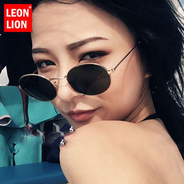 

leonlion 2020 new retro gradient sunglasses women/men oval glasses street beat shopping mirror vintage gafas uv400, White;black