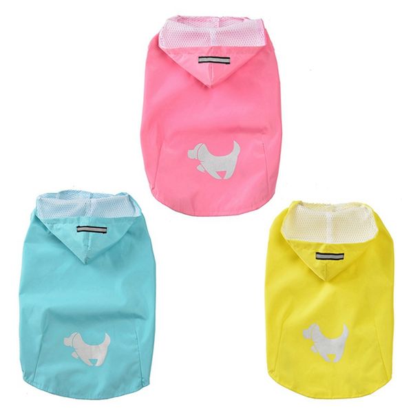 

waterproof dog raincoat with hood reflective pet dog puppy rain coat puppy printed costumes clothes for dogs pet supplies
