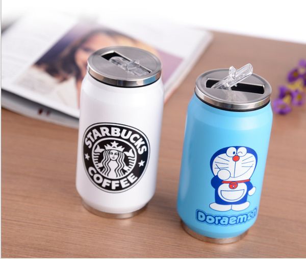 

вакуум нержавеющей стали может термос чашка мультфильм чашка воды с соломой термос чашка (логотип может быть настроен