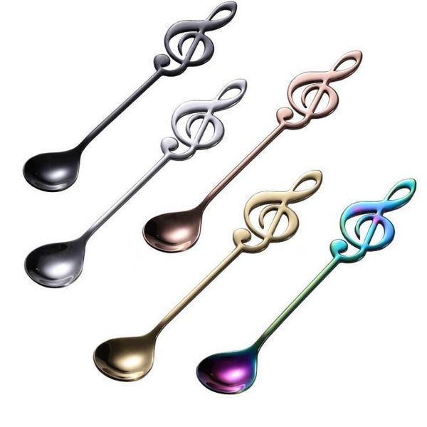 

304 stainless steel spoon music creative coffee stir spoon lovely web celebrity fresh dessert cake ice cream spoon -z069
