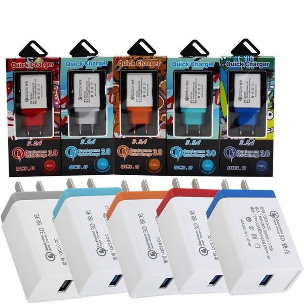 

быстрый quick charge qc 3,0 rapid адаптивная eu сша 5v 3.5a быстрый зарядки зарядное устройство адаптер для samsung s7 s8 телефон android пк