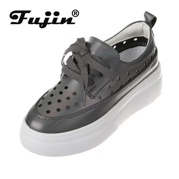

fujin women flat bottom shoes spring shallow fashion round toe breathable single shoes slip comfortable solid causal lace, Black