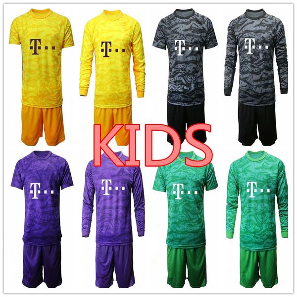 

2019 2020 kids soccer goalkeeper neuer #1 football uniform kit youth football goalie james long sleeve kit