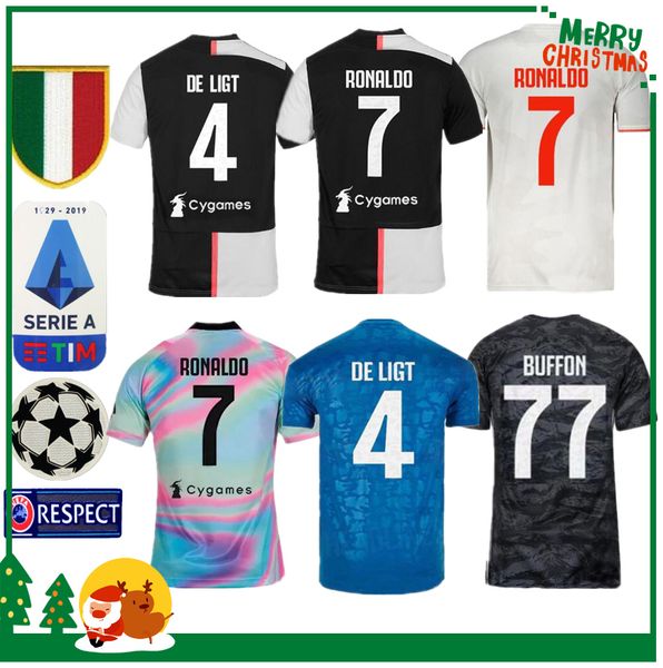 

19 20 Juventus Ronaldo DYBALA PJANIC DE LIGT soccer jersey 2019 2020 Italy BUFFON Adult man UVE sports football shirt