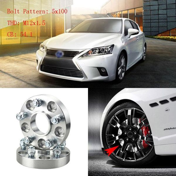 

4pcs 1" wheel spacers adapters 5 lug 5x3.9"/5x100-12x1.5 studs for lexus ct 11