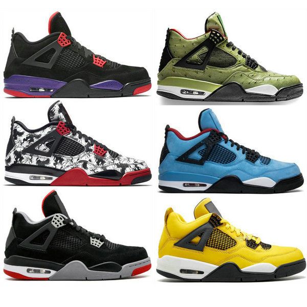 

travis scott cactus jack 4s iv bred white cement toro bravo basketball shoes men 4 tattoo fire red cool grey retro sneakers shoes