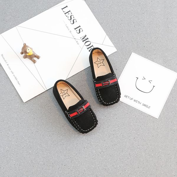 

Fashion H brand spring autumn H New Fleece leather shoes child fashion Wild Single shoes Male girl British Peas shoes 21-30