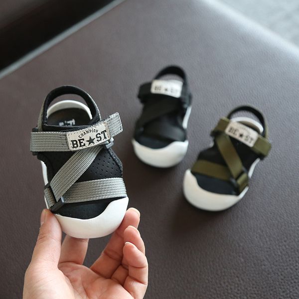 

2019 summer infant toddler sandals baby girls boys casual sandals soft bottom comfortable non-slip kids anti-collision, Black;red