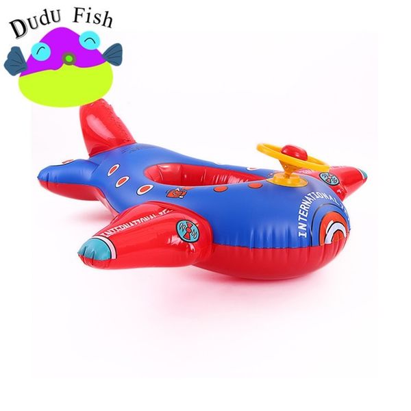 

wholesale-fashionable children ship inflatables tubes soft inflatable seat big aircraft children swimming ring convenient for carry 18 5md x