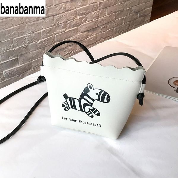 

banabanma cute cartoon zebra pattern handbag women simple leisure single shoulder bags zk30