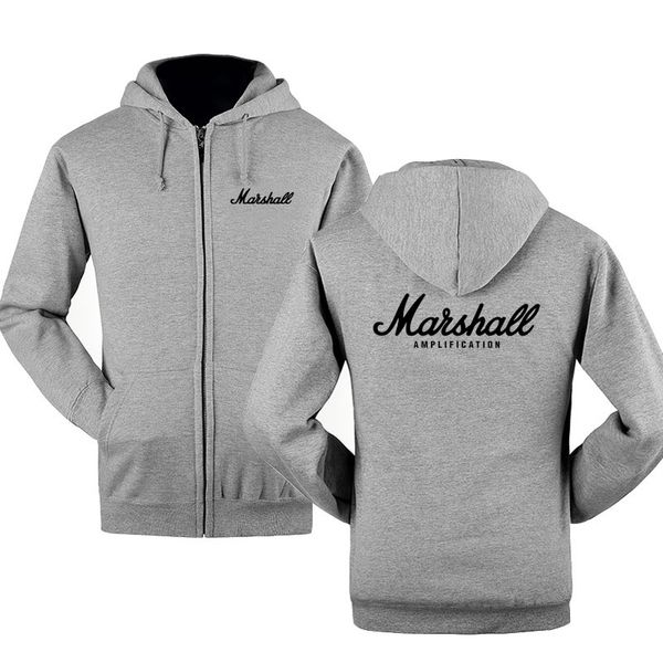 

осень зима маршалла логотип zipper толстовки printed мужчины fleecel с капюшоном куртки толстовки на молнии толстовка, Black
