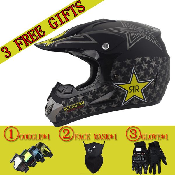 

3 gift new motorcycle helmet mens moto helmet capacete motocross off road motocross dot