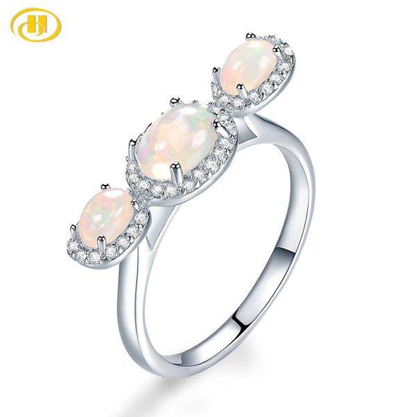 

hutang 1.ct opal jewelry natural natural gemstone 925 sterling silver trendy ring for friend's gift, Golden;silver