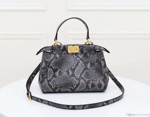 

new fashion luxury designer woman handbag cross body bags shoulder genuine leather tote purse bags using superior snake print