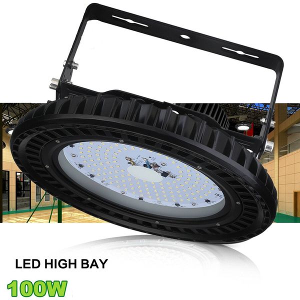 

uk stock 100w ufo led high bay light high яркое склад фабрика fxitures 220v для workshop супермаркета гаражных огней