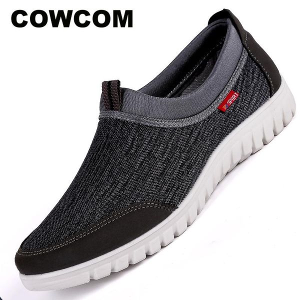 

cowcom men's spring autumn shoes men's singles shoes casual slip-on sports running dad ydb-30003, Black