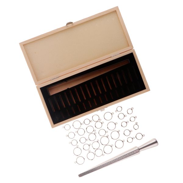 

1 set finger sizing measuring stick metal with ring sizer guage jewelry tool