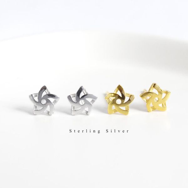 

925 sterling silver star stud earrings simple personality hypoallergenic star earrings for women fashion silver jewelry, Golden;silver