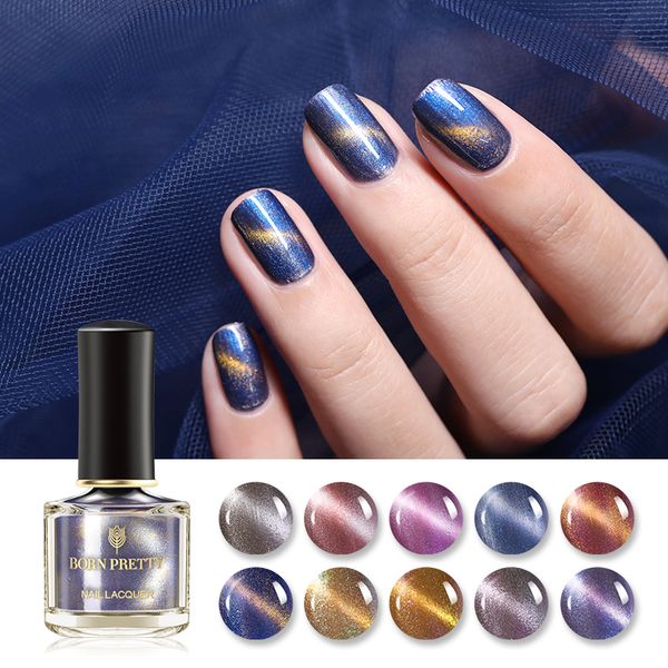 

born pretty 6ml 3d magnetic nail polish cat eye effect pearlescent colorful shining nail art polish varnish manicure