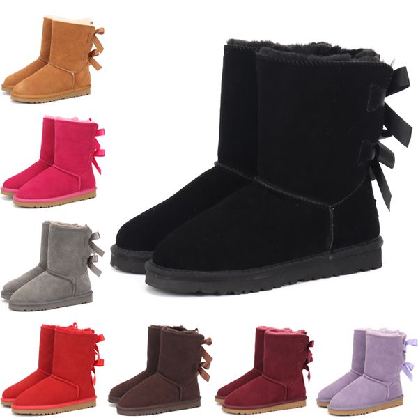 

ugg boots девушки австралия стиль дети snow boots симпатичные кнопки водонепроницаемый скольжения на детей зимы коровы кожаные сапоги обувь, Black