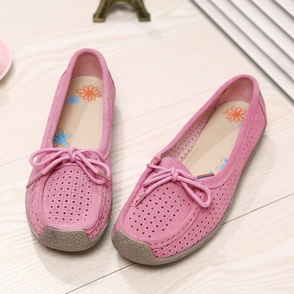 

mokingwomen wild peas shoes female canvas female peas shoes loophole loophole flat hollow casual pregnant mother #4, Black