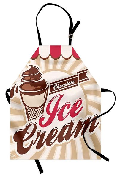 

ice cream apron old fashioned advertisement design for homemade chocolate ice cream women men kids cooking baking kitchen bib