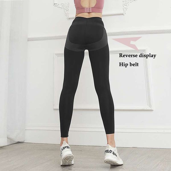 

running pants women pressure pant nine-point hip fitness yoga high waist abdomen female gym workout sports sweatpants, Black;blue