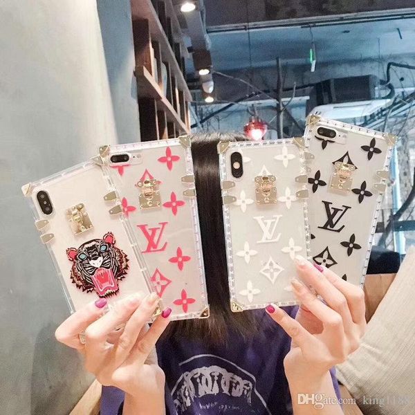

Printed transparent brand mobile phone case cover for iphone Xs max Xr X 7 7plus 8 8plus 6 6plus TPU silicone soft shell