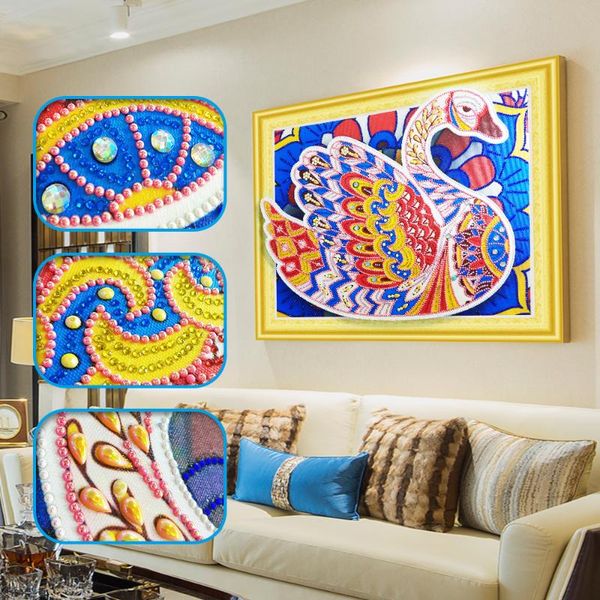 

swan special shaped diamond painting diy 5d partial drill cross stitch kits diamond paintings crystal rhinestone arts picture