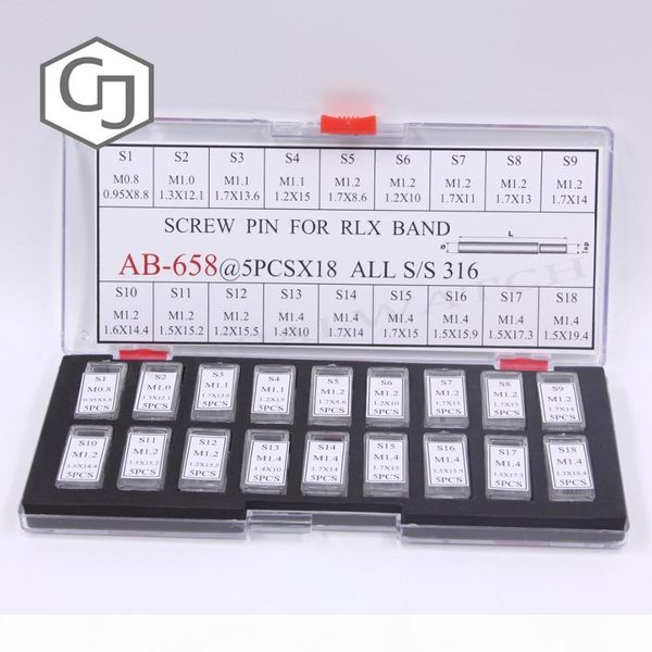 

90pc screw pins links for generic rlx watch bands bracelets straps assorted sizes set