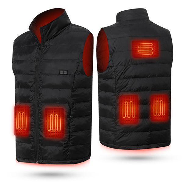 

vinmori winter snow skiing outdoor sport waterproof rechargeable battery zipper warm fleece lightweight heated down vest, Gray;blue